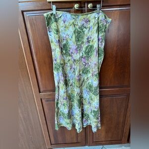 🌷Kate Hill Green and Purple Floral Skirt, 16🌷